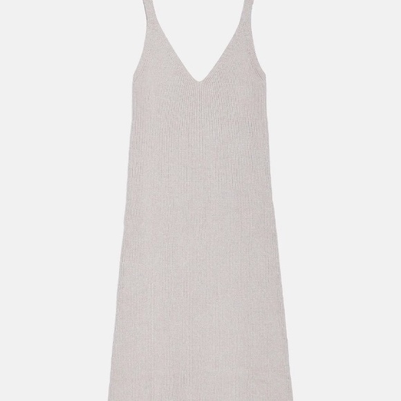 Zara light sand knit cardigan and ribbed dress matching set NWT - Picture 3 of 5